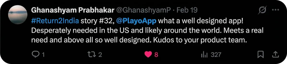 Player feedback tweet